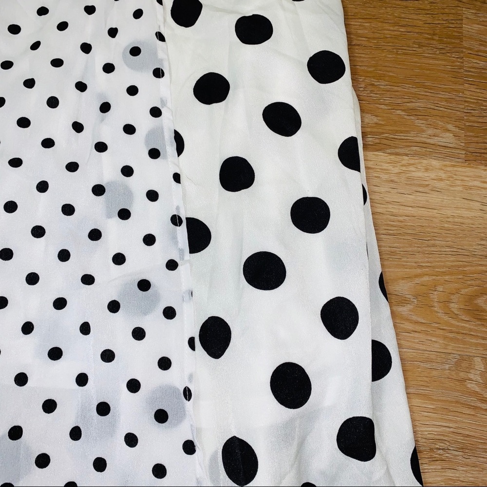 Nasty Gal Polka Dot Print Mix Frill Midi Dress - Picture 11 of 13